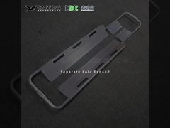 60mm Rumah Sakit Lipat Scoop Stretcher Trolley Manual Daya 180 derajat disesuaikan