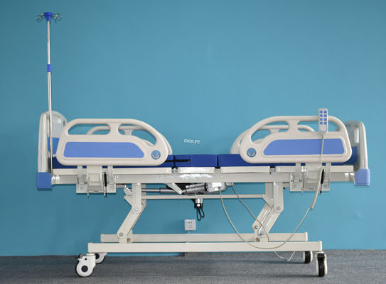 3Fungsi Manual Tempat tidur Rumah Sakit Dengan Sisi Tempat Tidur Lipat ABS Kepala / Papan Kaki