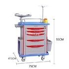 190CM Anesthesia Medical Trolley On Wheels ABS Plastik