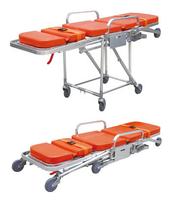 Aluminium Alloy Kursi Tipe Ambulans Stretcher Dengan Kembali Disesuaikan Untuk Penyelamatan Darurat Dan Penyelamatan Di Ruang Terbatas