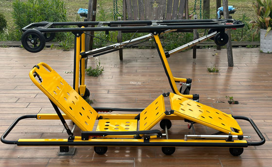 Ambulans First Aid Aluminium Alloy Stretcher dengan Folding Leg Mechanical Structure dan Height Adjustment