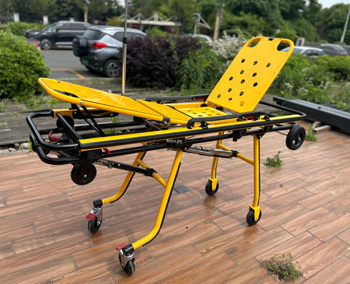 Ambulans First Aid Aluminium Alloy Stretcher dengan Folding Leg Mechanical Structure dan Height Adjustment