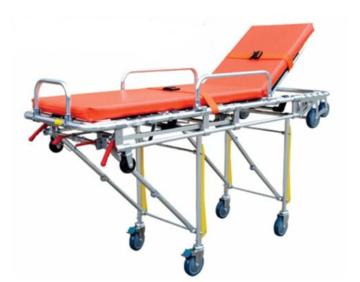 Harga yang bagus Double-Tube Otomatis Loading Stretcher Lipat Ambulans Stretcher 75 derajat Transfer Pasien on line
