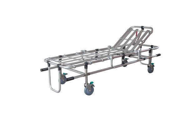 Aluminium Alloy Lipat Double-Tube Low-Position Ambulans Stretcher Darurat Trolley Penyelamatan Kembali Penyesuaian