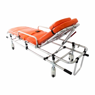 Harga yang bagus Aluminium Alloy Lipat Double-Tube Low-Position Ambulans Stretcher Darurat Trolley Penyelamatan Kembali Penyesuaian on line