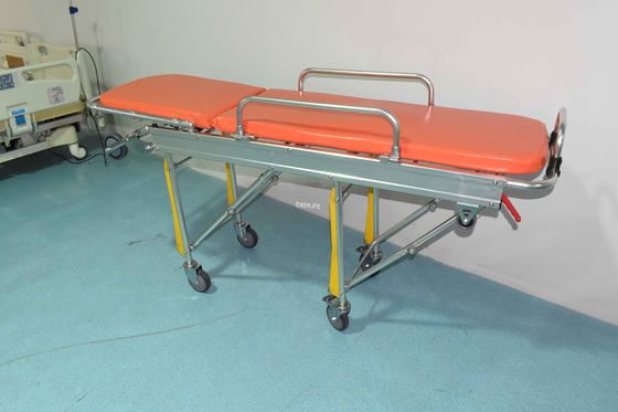 Aluminium paduan lipat Ambulans Stretcher pasien transfer tinggi dan belakang Bantuan penyelamatan disesuaikan
