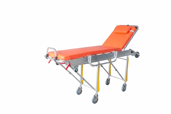 Harga yang bagus 190 X 55 X 92CM Lipat Ambulans Tandu Troli 40kg Tinggi Disesuaikan Boarding Otomatis on line