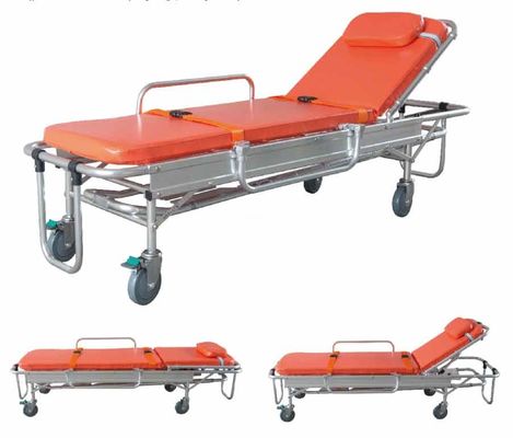 H500mm Tahan Lama Aluminium Alloy Ambulans Tempat Tidur Tandu Troli Pasien ODM