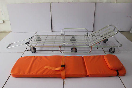 190 X 55 X 92CM Lipat Ambulans Tandu Troli 40kg Tinggi Disesuaikan Boarding Otomatis