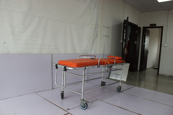 190CM & 21 inci Tandu Rumah Sakit Pasien Transfer Trolley Aluminium Alloy Non Magnetic Cart