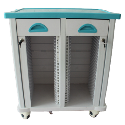 Harga yang bagus 680MM 40CM Peralatan Medis Trolley ABS Rumah Sakit Trolley Medis Manual Kasus Folder Trolley on line