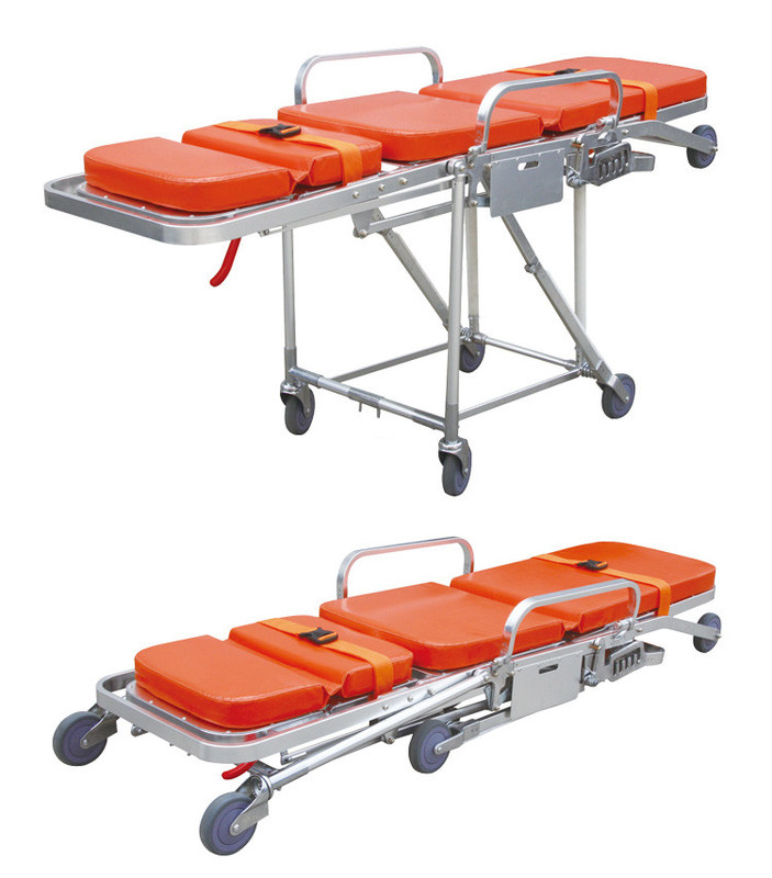 Aluminium Alloy Kursi Tipe Ambulans Stretcher Dengan Kembali Disesuaikan Untuk Penyelamatan Darurat Dan Penyelamatan Di Ruang Terbatas