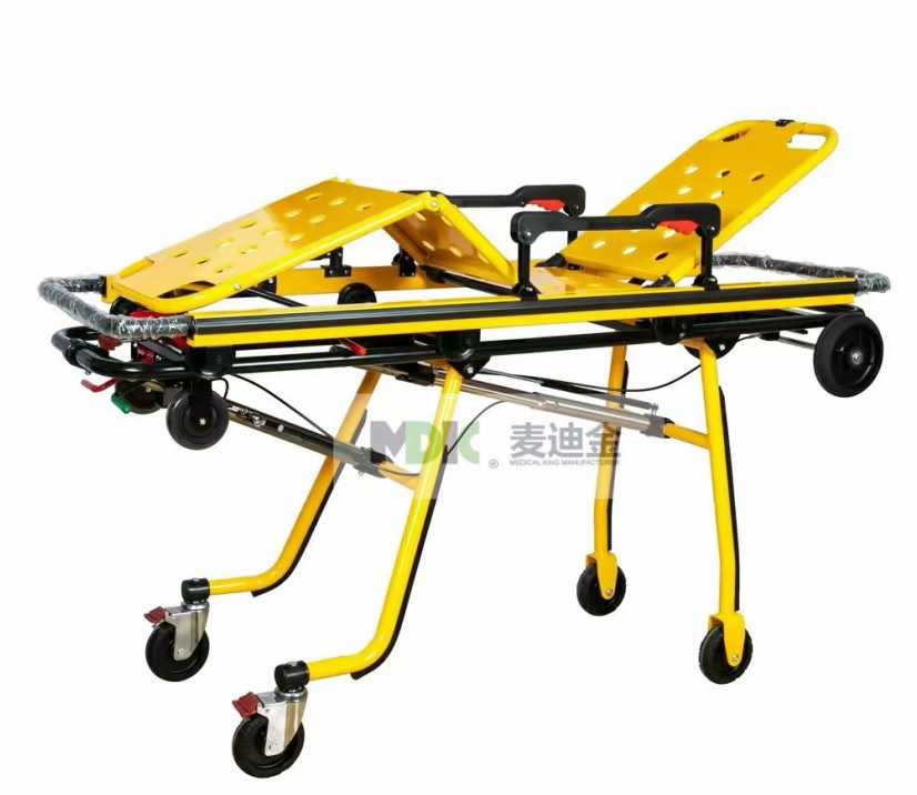 Ambulans First Aid Aluminium Alloy Stretcher dengan Folding Leg Mechanical Structure dan Height Adjustment