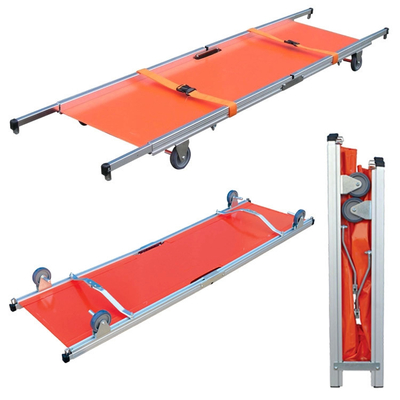 Harga yang bagus 4 Roda Stretcher Lipat Aluminium Alloy Flat Simple Tangga Roda 350lb on line