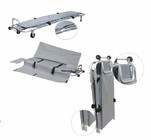 Harga yang bagus Emergency Folding Funeral Body Stretcher Untuk Ambulans Dengan Roda Warna Abu-abu on line