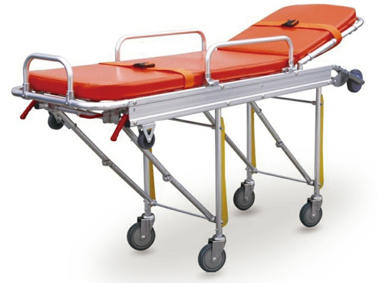 Harga yang bagus Produsen Otomatis Ambulans Lipat Stretcher Trolley Tempat Tidur Transfer Pasien on line