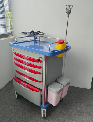 Harga yang bagus Peralatan medis darurat ABS Trolley Rumah Sakit Keranjang obat Perawat Trolley Peralatan rumah sakit on line
