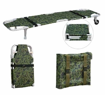 Harga yang bagus Dua Roda Dua Kaki Dukungan Empat Lipat Stretcher Trolley 1200D Kamuflase Oxford Kulit on line