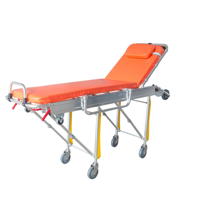 Harga yang bagus Tandu Ambulans Lipat Pemuatan Medis Darurat Dengan Pagar Paduan Aluminium on line