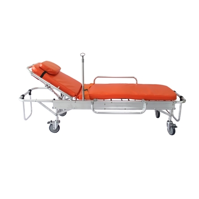 Harga yang bagus Tandu Ambulans Lipat Gurney Portabel 50cm 30 Deg Untuk Klinik on line
